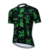 XUNQI - Camiseta de ciclismo reflectante de manga corta para hombre, cráneo, L