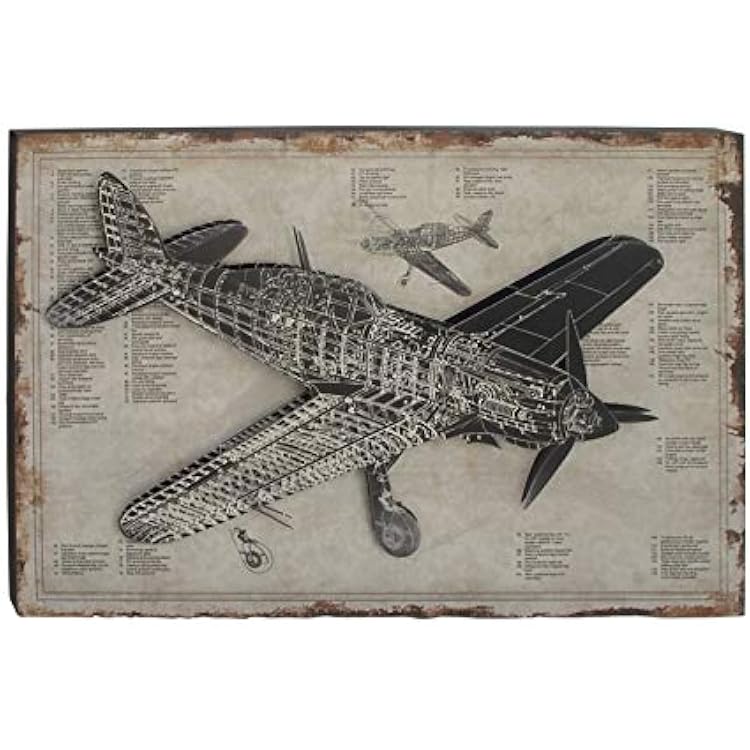 Deco 79 Wood Airplane Wall Decor, 47 x 3 x 31, White