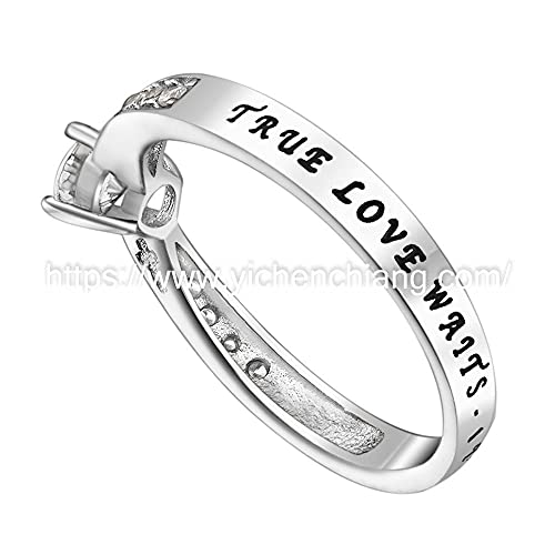 True Love Waits Message on a Stunning Majesty Ring Large Brilliant Center Stone Smaller Sparkling Riser Stones High Polished Stainless Steel Christian Women's Ring2