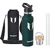 Sparrow Edelstahl Trinkflasche- 0.5L/0.75L/1L- Thermosflasche mit Strohhalm