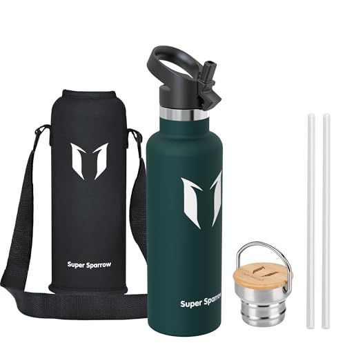 Super Sparrow Botella Agua Acero Inoxidable - Botella de Agua Deportes 750ml - Botella Termica Boca Estándar - Sin BPA , para Niños & Adultos, Deporte, Oficina, Yoga, Ciclismo
