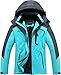 BenBoy Damen Skijacke Wasserdichte Winterjacke Winddichte Warm Gefüttert Atmungsaktiv Wanderjacke Reißverschlüsse Fleece Softshelljacke mit Kapuze Outdoorjacke CFY813W-Blue1-L