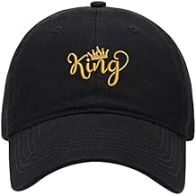 Baseball Cap Men Women King with Crown Embroidered Unisex Classic Adjustable Strapback Dad Hat