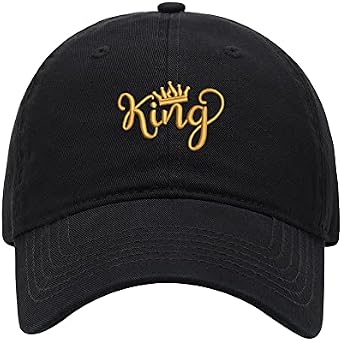 Baseball Cap Men Women King with Crown Embroidered Strapback Hat
