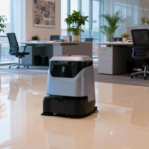 Autonomous Commercial Cleaning Robot, Smart Floor Washing and Scrubbing Machine with Automatic Charging for Retail Stores Hotels Warehouses Office Buildings and Public Facilities