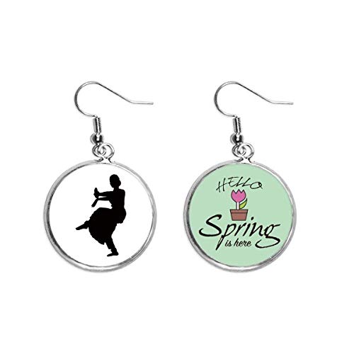 Pendientes de danza y arte en forma de pavo real joya de primavera