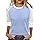 Heymiss Womens Tops 3/4 Sleeve Shirts Loose Casual Blouses Summer Tunic Tshirts Light Blue