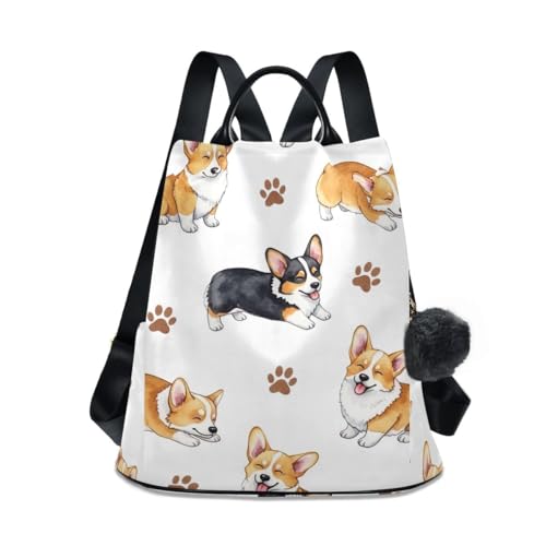Sac à dos Corgi aquarelle femme antivol pour en finir avec la peur des pickpockets