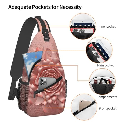 Cross Chest Bag Diagonally Sling Backpack Rose miniatura 3