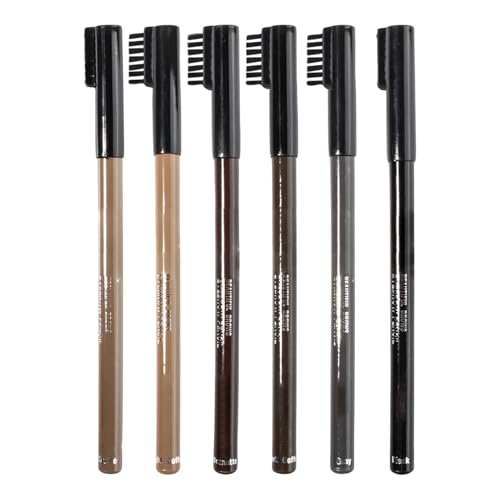 Lápices de cejas para mujer, lápices de cejas resistentes al sudor, 6 colores, máscara de pestañas de larga duración con pincel para mujer, resistente al agua, resistente al sudor tintado