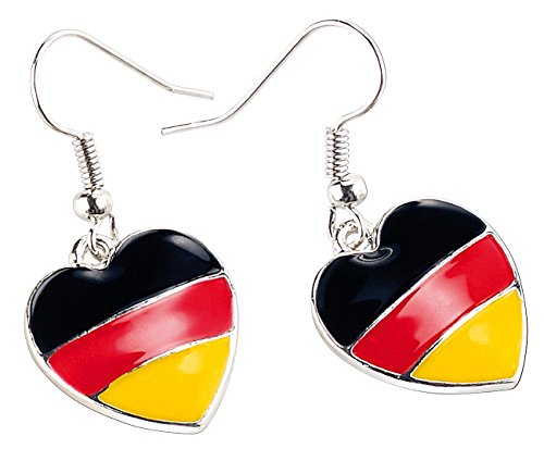 Preisvergleich Produktbild St. Leonhard Ohrhänger-Deutschland: Herzförmige Ohrringe"Deutschland" (Deutschland-Fahne als Ohrschmuck)