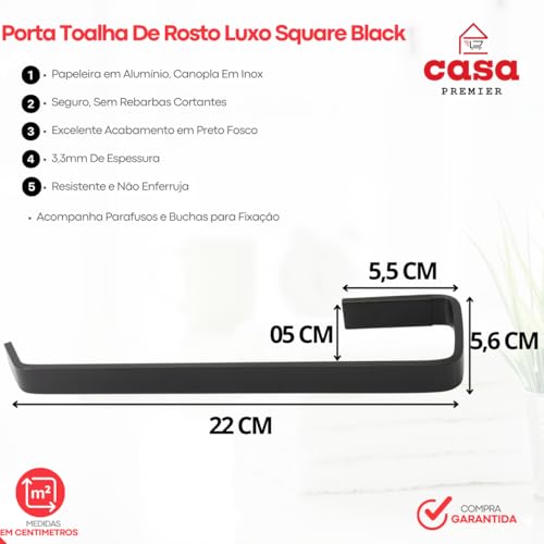 Kit Acessorios Para Banheiro Preto Fosco 2 Peças