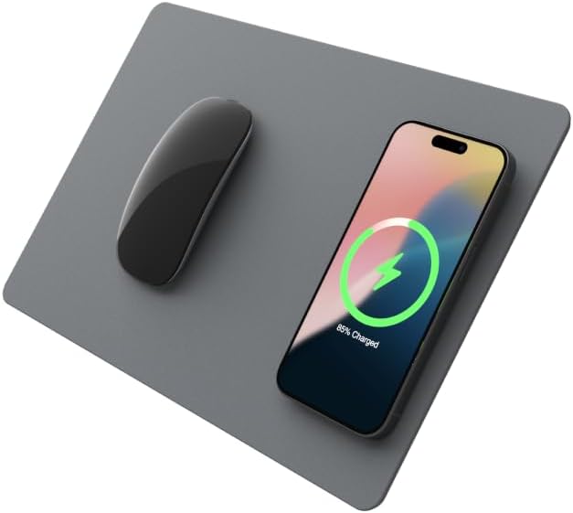 POUT H3 Wireless Charging Mouse Pad – Qi-Enabled Fast Charger Built into Sleek Desk Mat, Compatible with Phones, Earbuds & More(Dust Gray) POUT H3 Wireless Charging Mouse Pad – Qi-Enabled Fast Charger Built into Sleek Desk Mat, Compatible with Phones, Earbuds & More(Dust Gray)