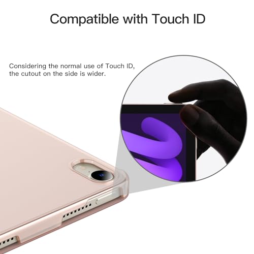 Image of JETech Cover Case for iPad mini (A17 Pro, 2024 Model, 7th Generation) / mini 6 (2021 Model, 6th Generation), Slim Stand Hard Back Shell Smart Cover with Auto Wake /Sleep (Rose Gold)