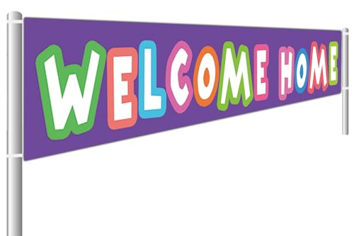 Colormoon Large Welcome Home Banner, Homecoming Party Decorations, Housewarming Party Decorations, Military Homecoming, Return Party Sign a (9.8 x 1.6 feet)