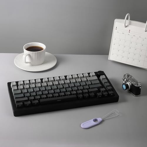 Image of MONSGEEK M1W V3 VIA Aluminum Mechanical Keyboard 75% RGB Hot-swappable Gaming Keyboard with Knob, 6000 mAH RGB Gradient Black with PBT Double Shot Keycaps Rosewood Switch