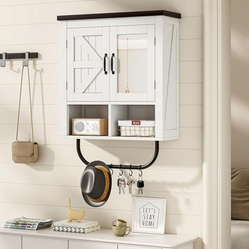 Medicinecabinetmirrorandadjustableshelffarmhousebathroomwallcabinetwithmirrortowelbarand6pcshooksfloatingstoragecabinetforbathroomkitchenhallway Urban Country Home Decor Medicine cabinet mirror and adjustable shelf farmhouse bathroom wall cabinet with mirror towel bar and 6pcs hooks floating storage cabinet for bathroom kitchen hallway urban country home decor