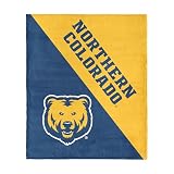 Northwest NCAA Northern Colorado Bears Halftone Silk Touch Throw Blanket, Ultra Soft Plush Polyester, Lightweight Warm Decorative Fan Gift, 46 x 60 in
