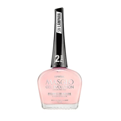MASGLO GEL EVOLUTION - Esmalte de uñas efecto gel, no requiere lámpara UVLed, duración hasta 12 días, 1 pieza de color (ESPIRITUAL) Gel sin