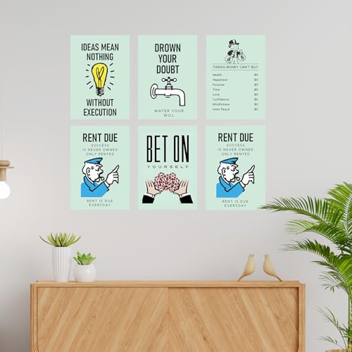 Image of CodersParadise Pack of 6 - Board Game Theme Motivational Wall Posters 8x12 inch (A4 Size) Included Glue dots Wall Decor Posters Wall Art For Bedroom, Living room, Office