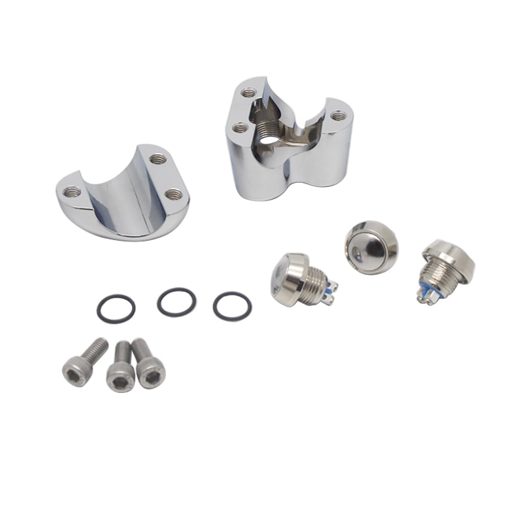 Microinterruttore universale a 3 pulsanti con controllo manuale CNC, microinterruttore momentaneo, per manubri da 1 pollice e 25 mm (cromato)