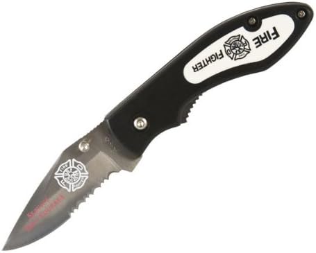 Fire Fighter, Service Through Courage, Black Handle, Combo