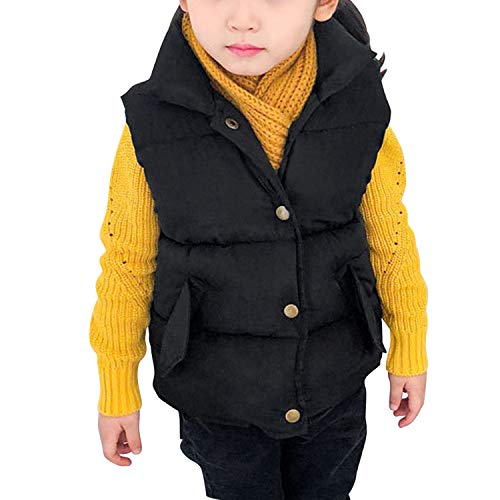 Evelin Lee Baby Boys Girls Stand Collar Down Vest Winter Warm Lightweight Sleeveless Puffer Jacket Black #TOP1