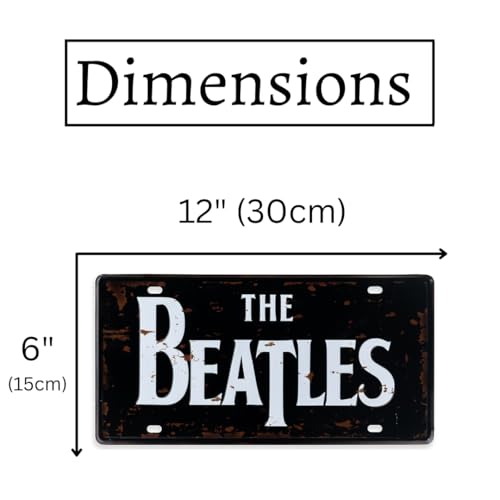 Image of Decorative Retro Metal Signs Wall Plate - 12x8 Inch (The Beatles) | Weatherproof Vintage Metal Sign Plate for Cafe, Home, Bar, Garage | Decorative Wall Hanging Sign Board