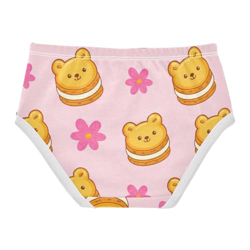 Artistic Toddler Underwear Custom 2t Cotton Little Girl Panties Cute Bear Cookies Cream Pink Undies Kids Briefs2