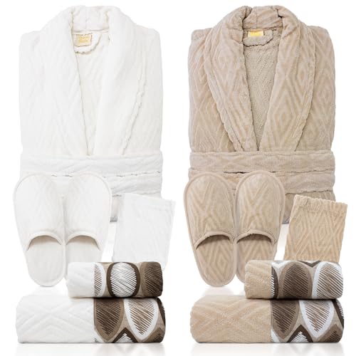 Nada Home Komplettes Bad-Set Handtücher Bademäntel Set für Herren und Damen aus Baumwoll-Frottee 6856, One size