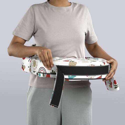 Image of Wakefit Foam Nursing Pillow for Breastfeeding & Baby Care | Ideal for Newborn with Adjustable Strap | 100% Cotton Removable Cover | Super Soft Foam for Posture Comfort | Farmhouse