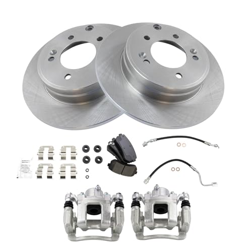 Image of TRQ Rear Brake Pad & Rotor Kit Ceramic Compatible with 2015 Hyundai Sonata