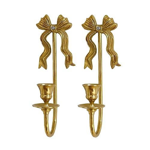 BOOMLATU Solid Brass Wall Sconce Candle Holder Pack of 2,9