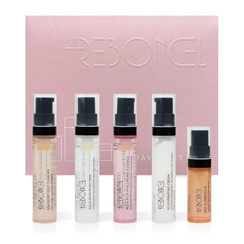 REBONCEL Korean Skin Care Set Travel Kit, TSA Approved Travel Size Toiletries, Ampoule, Cleanser,...