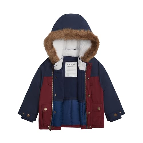 Image of Carter's Boys' Warm Winter Parka Hooded Jacket