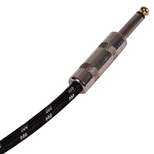 Seismic Audio Sagcrbk-20 Black 20-Feet Woven Cloth Guitar/Instrument Cable #TOP2