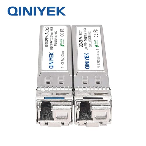 Image of A Pair 10G BIDI SFP+ Single Mode Fiber Module, 10Gb SFP+ LC LR 1270nm 1330nm, Bidi Gbic for Cisco SFP-10G-BXD-I (1330nm-TX /1270nm-RX) / SFP-10G-BXU-I (1270nm-TX /1330nm-RX),10~20KM, with DOM