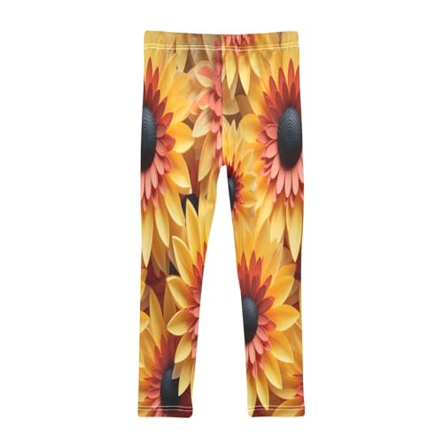 Bolaz Toddler Girls Leggings Printed Yoga Pants Leggings Sunflower Pattern for Kids2