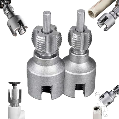 HAUTFENM Filettatrice Integrata per Tubi Interni ed Esterni, Kit 2 in 1 per filettature di Tubi in PVC, filettatrice Integrata Interna ed Esterna per Tubi dell'Acqua