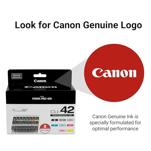 canon cli-42 genuine eight color pack compatible with pixma pro-100 printers