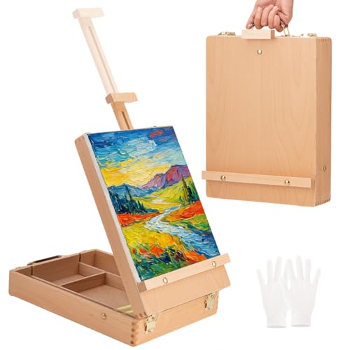 La mejor selección de Caballetes los 5 más buscados. 46 Caballete de Madera,Caballetes Ajustable para Pintar, Caballete de Mesa Portátil con Almacenamiento, para Niños Estudiantes Principiantes en Arte para Dibujo