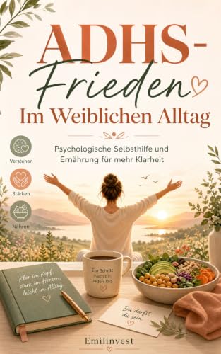 ADHS-Frieden im weiblichen Alltag: Psychologische Selbsthilfe und Ernährung für mehr Klarheit. Das ADHS bei Frauen Buch gegen das Chaos im Kopf, für mentale Stärke und Struktur.
