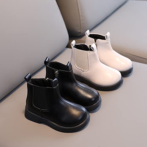 Girls PU Leather Ankle Boots Kids Bow Side Zipper Low Heel Outdoor Shoes for School Dress Up Little Kid/Big Kids4