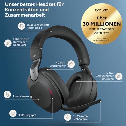 Jabra Evolve2 85 kabelloses Headset