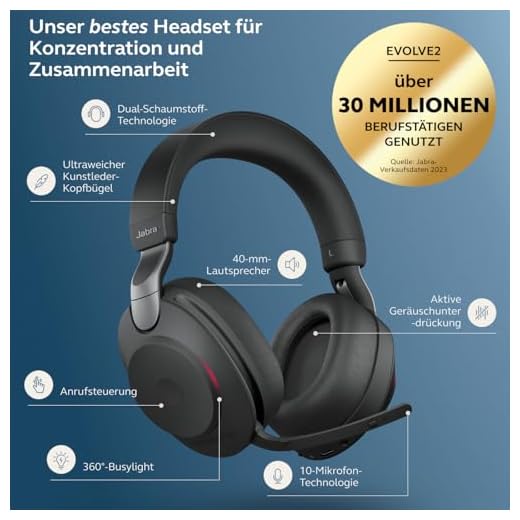 Jabra Evolve2 85 kabelloses Headset