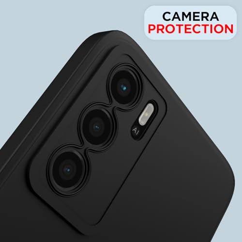 Image of Outlouders Back Cover for Oppo A16 | Camera Protection | Durable Soft Matte Silicone Bumper Case (Black)
