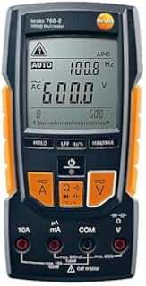 Testo 760-2 Digital Multimeter – Multimeter T-RMS for HVAC measurements, current, and frequency testing – voltage tester including automatic range detection, auto power off, and thermocouple adapter