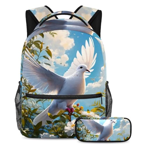 Sacs à dos de jour colombe et fleur : ensemble de 2 sacs d'école multicolores pour la rentrée