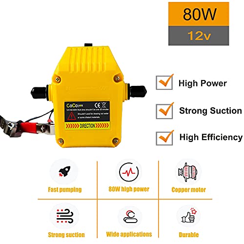 image for CoCeyese Oil Change Pump Extractor 12v 80W Motor Oil Diesel Fluid Extr