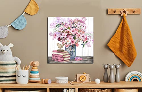 Modern Artwork Pink Flowers Canvas Print Wall Art Decor - Perfect For Girls Bedrooms And Living Spaces #TOP2